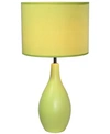 All The Rages Simple Designs Oval Bowling Pin Base Ceramic Table Lamp In Green