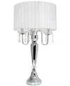 ALL THE RAGES ELEGANT DESIGNS TRENDY ROMANTIC SHEER SHADE TABLE LAMP WITH HANGING CRYSTALS