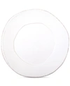 Vietri Lastra Collection European Dinner Plate In White