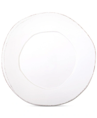 Vietri Lastra Collection European Dinner Plate In White