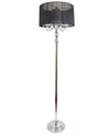 ALL THE RAGES ELEGANT DESIGNS TRENDY ROMANTIC SHEER SHADE FLOOR LAMP WITH HANGING CRYSTALS