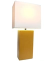 ALL THE RAGES ELEGANT DESIGNS MODERN LEATHER TABLE LAMP WITH WHITE FABRIC SHADE