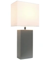 ALL THE RAGES ELEGANT DESIGNS MODERN LEATHER TABLE LAMP WITH WHITE FABRIC SHADE