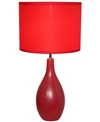 All The Rages Simple Designs Oval Bowling Pin Base Ceramic Table Lamp In Red
