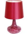 All The Rages Mosaic Tiled Glass Genie Table Lamp With Fabric Shade In Red