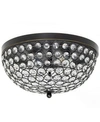 ALL THE RAGES ELEGANT DESIGNS 2 LIGHT ELIPSE CRYSTAL FLUSH MOUNT CEILING LIGHT