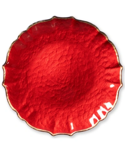 Vietri Pastel Glass Collection Service Plate/charger In Red