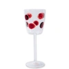 Vietri Drop Wine Glass In Red