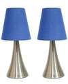 ALL THE RAGES SIMPLE DESIGNS VALENCIA 2 PACK MINI TOUCH TABLE LAMP SET WITH FABRIC SHADES