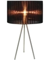 ALL THE RAGES SIMPLE DESIGNS BRUSHED NICKEL TRIPOD TABLE LAMP WITH PLEATED SILK SHEER SHADE