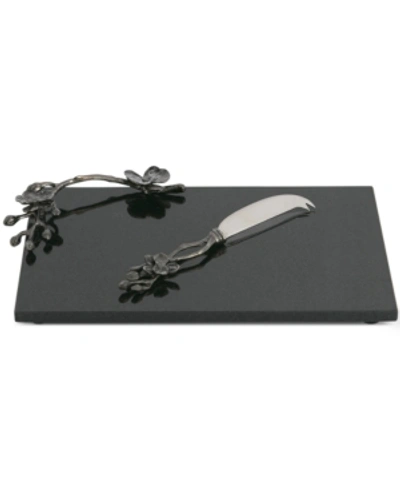 Michael Aram Black Orchid Small Cheese Board With Knife In White