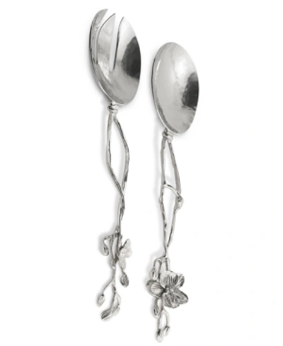 Michael Aram Black Orchid 2-piece Serving Set In Silver