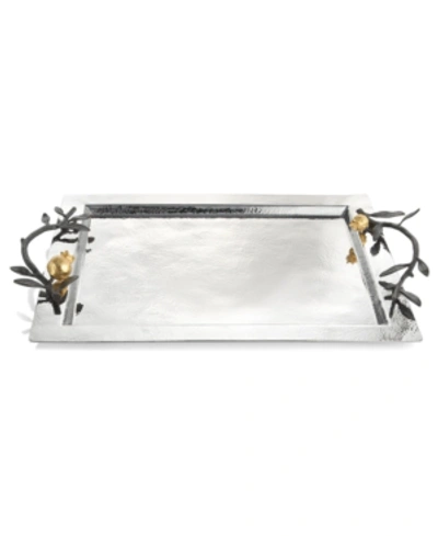 Michael Aram Pomegranate 24k Yellow Goldplated Stainless Steel & Oxidized Brass Serving Tray