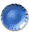 Vietri Pastel Glass Collection White Salad Plate In Cobalt