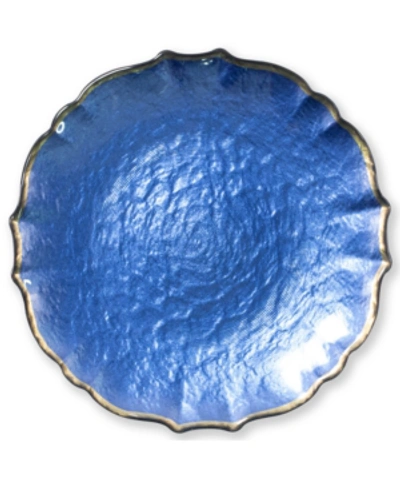 VIETRI PASTEL GLASS COLLECTION WHITE SALAD PLATE