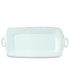 Vietri Lastra Collection Handled Rectangular Platter In Aqua