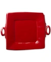 VIETRI LASTRA RED COLLECTION SQUARE HANDLED PLATTER