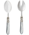 Vietri Aladdin Brilliant Aqua 2-piece Salad Server Set In Clear