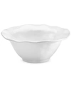 Q SQUARED RUFFLE WHITE MELAMINE CEREAL BOWL, SET OF 4