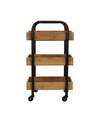 Oceanstar Portable Storage Cart With 3 Easy Removable Bamboo Trays In Bronze