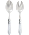 Vietri Aladdin Brilliant White Salad Server Set In White
