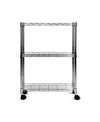 Oceanstar 3-tier Shelving All-purpose Chrome Utility Cart In Chrome