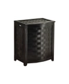 OCEANSTAR BOWED FRONT VENEER LAUNDRY WOOD HAMPER WITH INTERIOR BAG