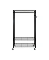 Oceanstar Garment Rack With Adjustable Shelves With Hooks In Black