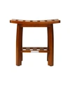 Oceanstar Solid Wood Spa Shower Bench With Storage Shelf In Teak Color