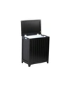 Oceanstar Rectangular Veneer Laundry Wood Hamper With Interior Bag In Dark Mahog