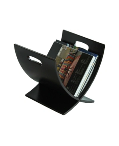 Oceanstar Contemporary Wooden Magazine Rack In Dark Espre