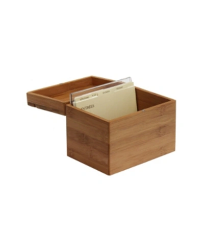 Oceanstar Bamboo Recipe Box With Divider In Natural