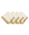 Villeroy & Boch Metallic Brushstroke Napkins, Set Of 4 In Ivory