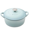 Denby Heritage Pavilion Cast Iron 5.5 Qt. Round Covered Casserole In Blue