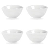 Portmeirion Sophie Conran Celadon Small Footed Bowl Set Of 4 In White