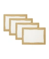 Villeroy & Boch Set Of 4 Metallic Brushstroke Placemats In Ivory