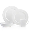 Lenox Dinnerware, French Perle Bead White Square 4 Piece Place Setting In White