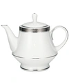 Noritake Crestwood Platinum Teapot In Class Slvr