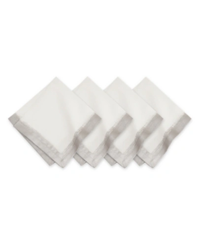 Villeroy & Boch Metallic Brushstroke Napkins, Set Of 4 In White