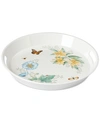 Lenox Butterfly Meadow Collection Melamine Large Round Handled Tray In White