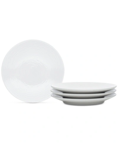 Noritake Swirl 4-pc. Coupe Appetizer Plates In White