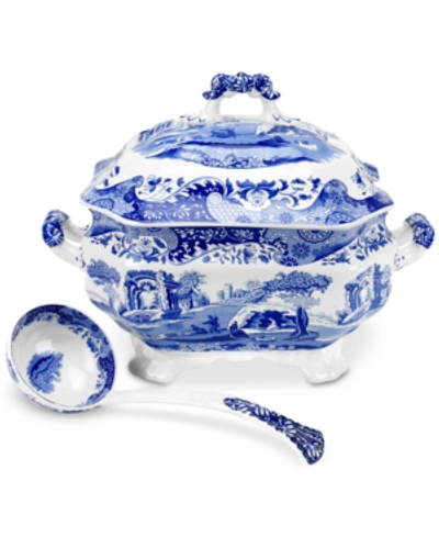 Spode Blue Italian Soup Tureen And Ladle In Nocolor