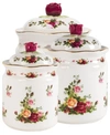 ROYAL ALBERT "OLD COUNTRY ROSES" CANISTERS, SET OF 3