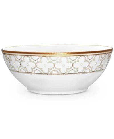 Noritake Trefolio Gold Dinnerware Collection Round Vegetable Bowl In Class Gold