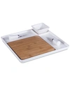 Picnic Time Peninsula Cutting Board And Serving Tray In White