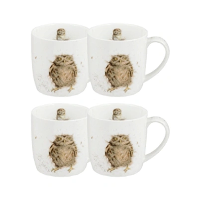 Royal Worcester Wrendale Owl Mug "what A Hoot" In White