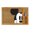 Picnic Time 's Mickey Icon Glass Top Serving Tray And Knife Set In Brown