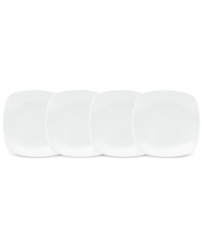 Noritake Swirl 4-pc. Square Appetizer Plates In White