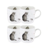 Royal Worcester Wrendale Cat Mug Cat And Mouse Set Of 4 In White