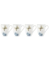 LENOX BUTTERFLY MEADOW HYDRANGEA COLLECTION 4-PC. MUG SET